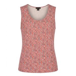 Apostrophe Woman Coral Pink Abstract Loop Print Tank Top Size 2X 20/22